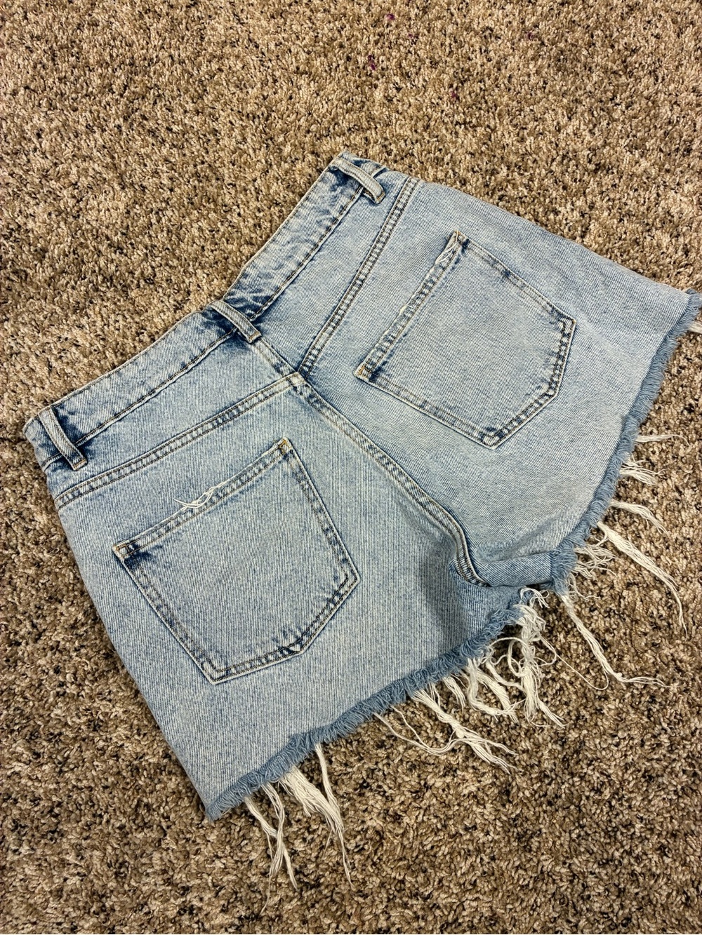 ZARA Distressed High Waited Denim Cut Off Shorts - Picture 5 of 9